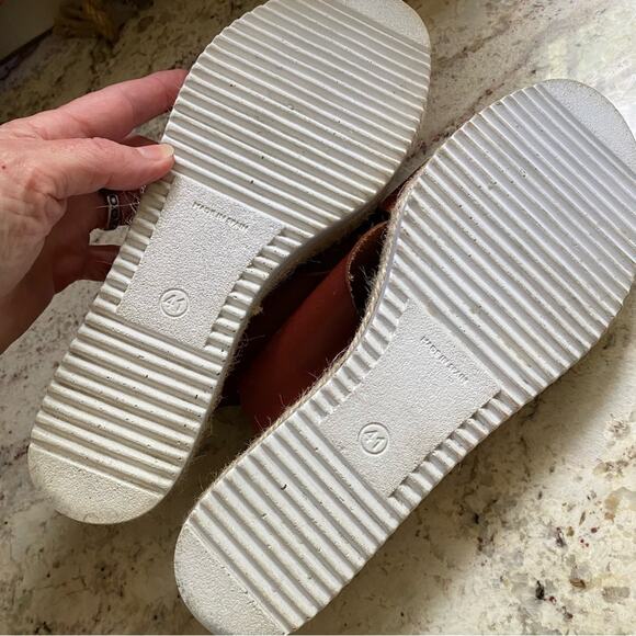 Bertuchi Slip On Brown Leather Slide Sandals Wedge Spain Size 41 US 9.5 - Picture 12 of 13